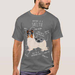 Camiseta Blue Merle Sheltie Shetland Sheepdog Anatomía 1
