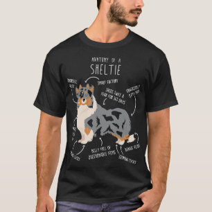 Camiseta Blue Merle Sheltie Shetland Sheepdog Anatomía 2