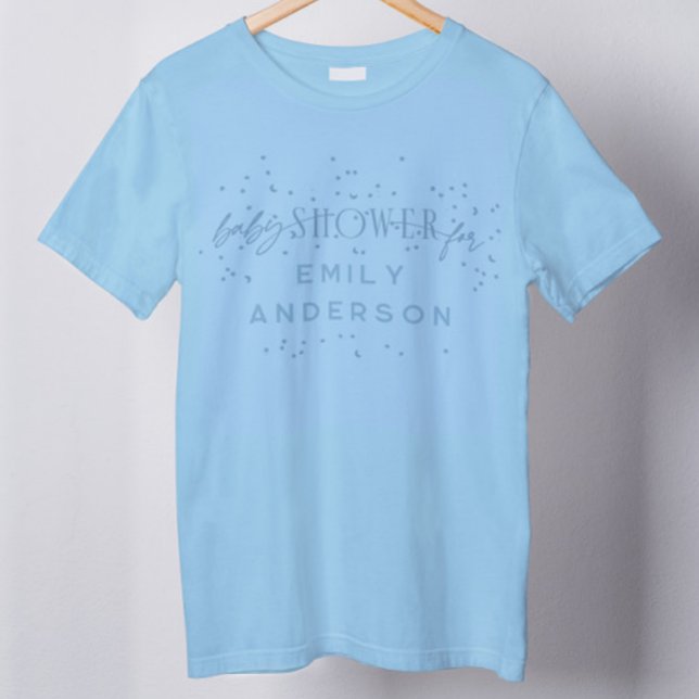 Camiseta Blue Modern Rainbow and stars Blue Baby Shower (Subido por el creador)