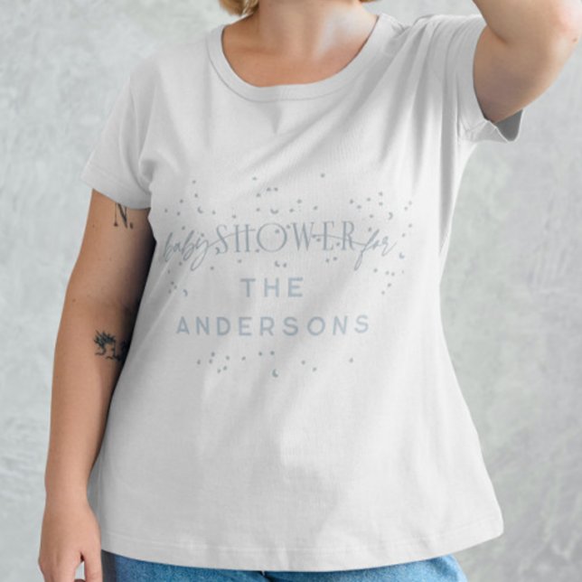 Camiseta Blue Modern Rainbow and stars White Baby Shower (Subido por el creador)
