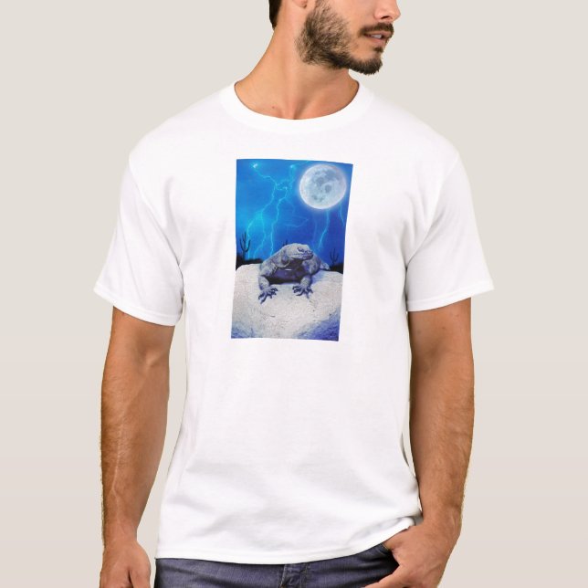 Camiseta Blue Monitor Lizard Dragon Reptile Fantasy Art (Anverso)