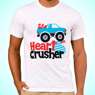 Camiseta Blue Monster Truck Heart Crusher Valentine