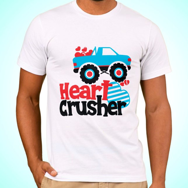 Camiseta Blue Monster Truck Heart Crusher Valentine (Subido por el creador)