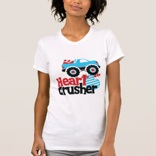 Camiseta Blue Monster Truck Heart Crusher Valentine