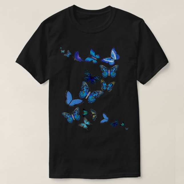 Camiseta Blue Morpho Butterfly Swarm  (Diseño del anverso)