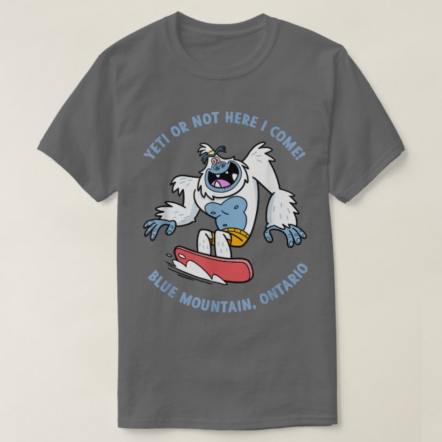 Camiseta Blue Mountain, Ontario Yeti Snowboard Vacation (Diseño del anverso)