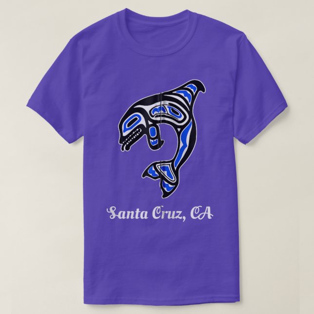 Camiseta Blue Native American Cruz Santa CA Tribal Orca Kil (Diseño del anverso)
