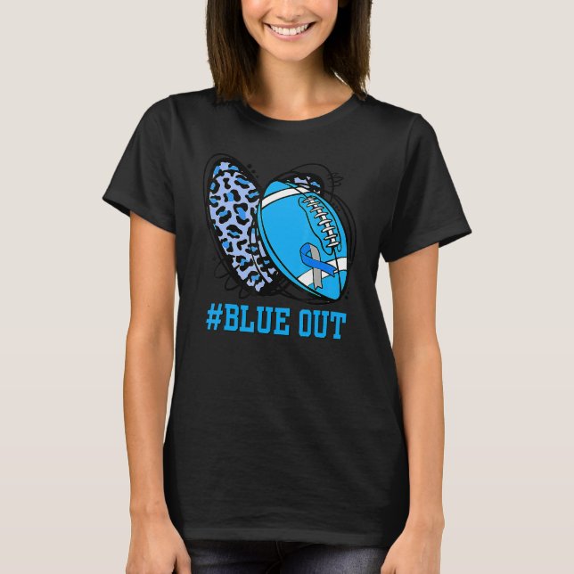 Camiseta Blue Out Football Tackle Diabetes Warrior Heart Le (Anverso)