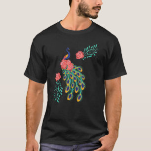 Camiseta Blue Peacock Dragonflies Birds Animal Graphic