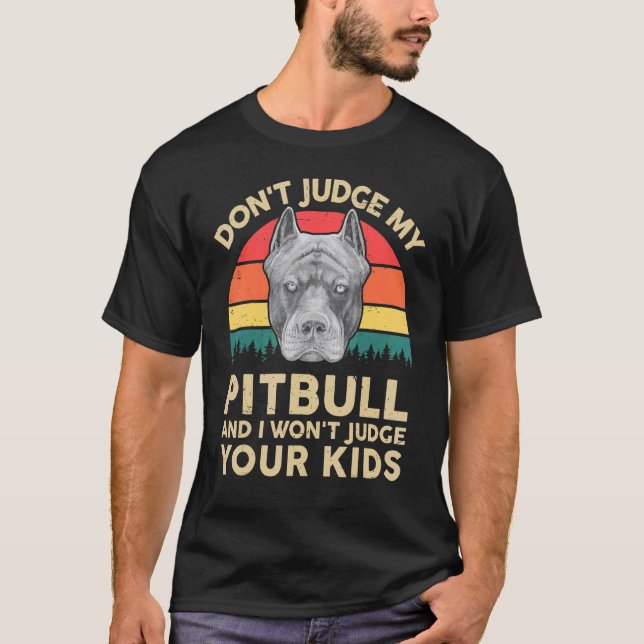 Camiseta Blue Pitbull No Juez A My Pitbull American Pitbul (Anverso)