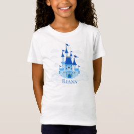 Camiseta Blue Princess Castle Personalized Girly