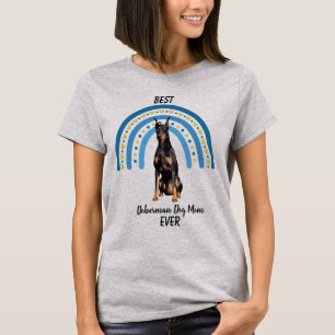 Camiseta Blue Rainbow Best Doberman Dog Mom