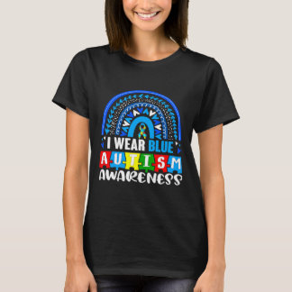 Camiseta Blue Rainbow Color Autism Awareness Mes