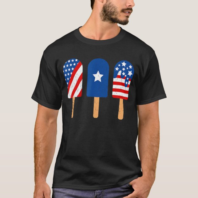 Camiseta Blue Red White Ice Cream Bandera Americana Gracios (Anverso)