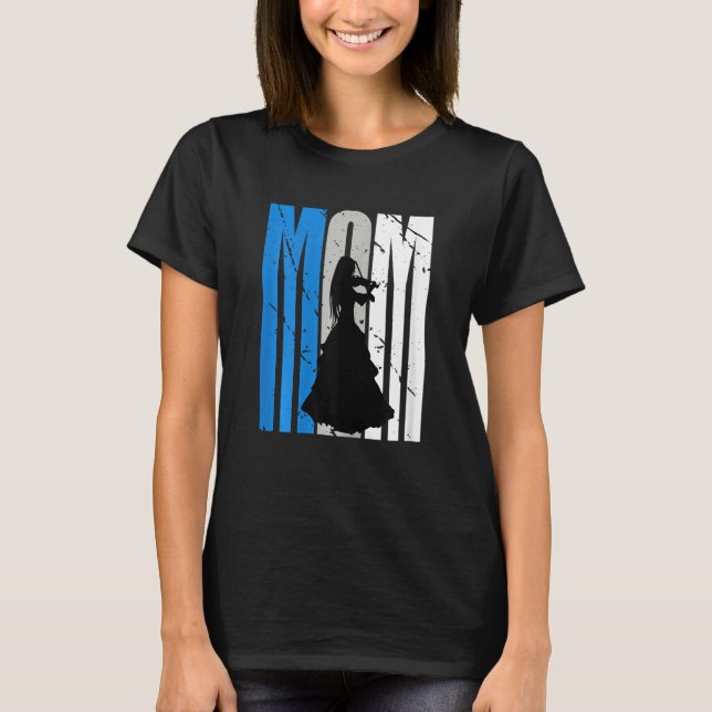 Camiseta Blue Retro Violin Mom Violinist Moms Plays In Orch (Anverso)