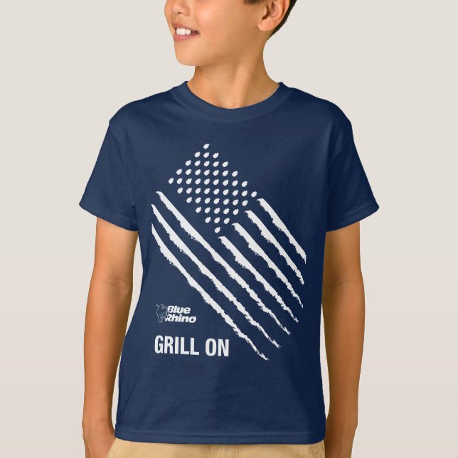 Camiseta Blue Rhino "Bandera estadounidense: Grill on" Kid' (Anverso)