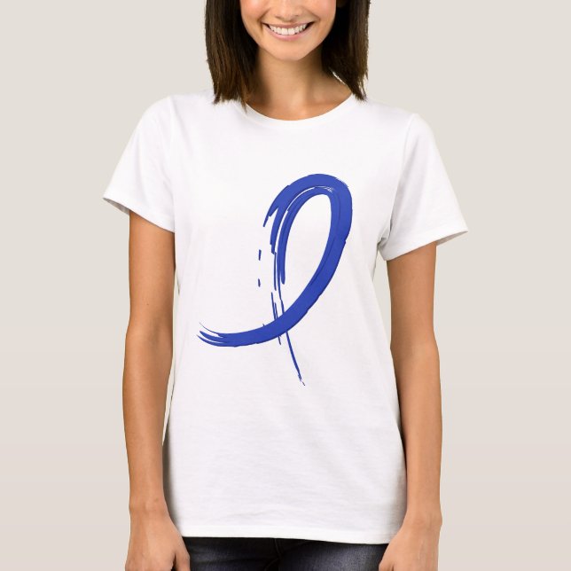Camiseta Blue Ribbon A4 del cáncer de colon (Anverso)
