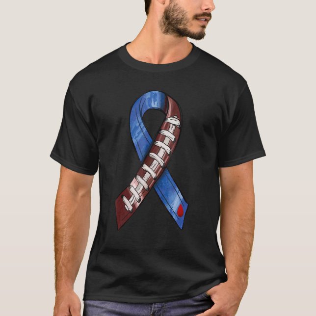 Camiseta Blue Ribbon American Diabetes Awareness Monfoot (Anverso)