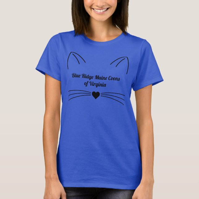 Camiseta Blue Ridge Maine Coons Cat Face Personalizado Back (Anverso)