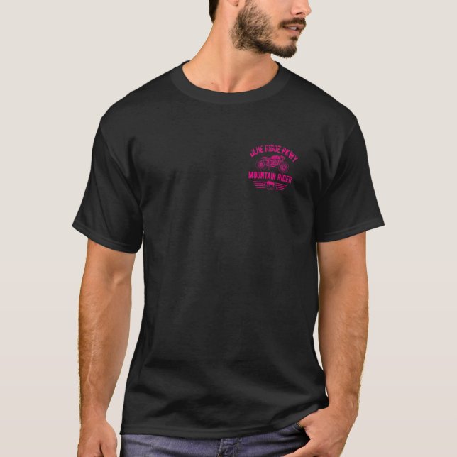 Camiseta Blue Ridge Parkway Motorcycle Retro Distresor 3 (Anverso)