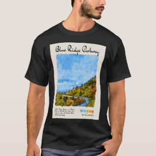 Camiseta Blue Ridge Parkway Vintage Watercolor Travel