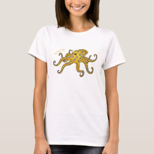 Camiseta Blue-ringed octopus cartoon illustration 