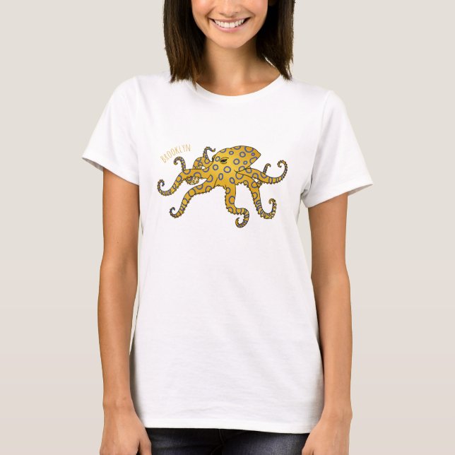 Camiseta Blue-ringed octopus cartoon illustration  (Anverso)