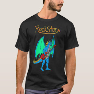 Camiseta Blue Rockstar Jammin' Dragon with Guitar Premium 