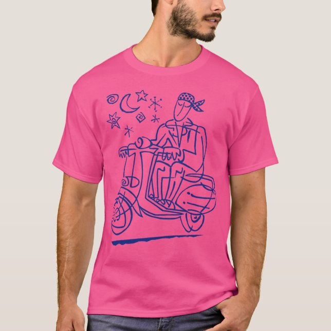 Camiseta Blue Scooter Por Tim Davies (Anverso)