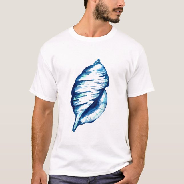 Camiseta Blue Seashell Watercolor (Anverso)