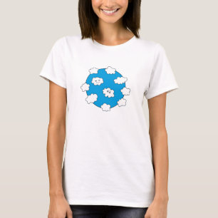 Camiseta Blue Sky Funny Personalizado Nubes Mujeres Larga M