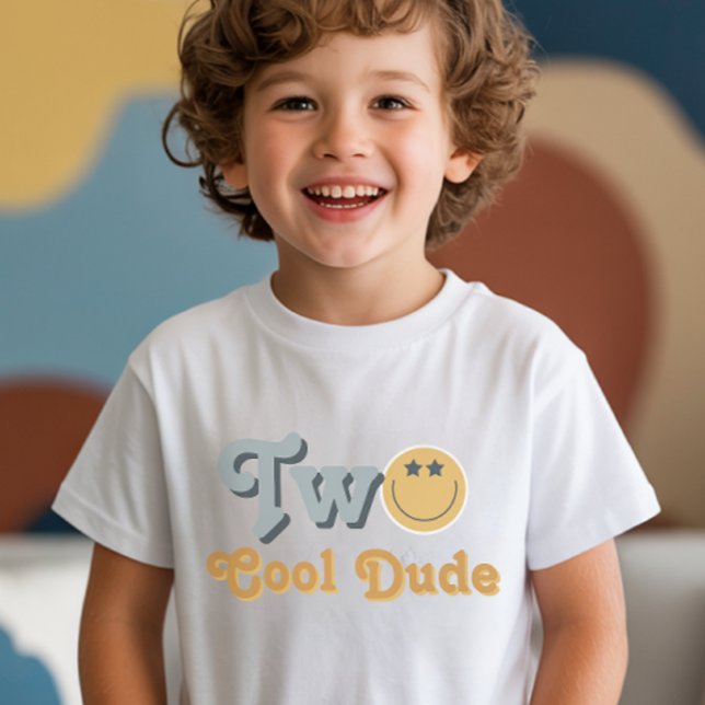 Camiseta Blue Smile Two Cool Dude Boys 2nd Birthday (Subido por el creador)
