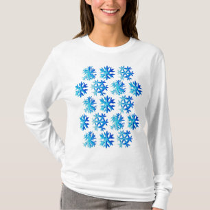 Camiseta Blue Snowflake Watercolor Winter Art