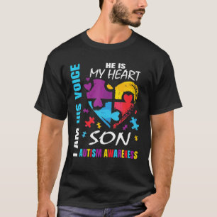 Camiseta Blue Son Autism Awareness Puzzle Piece Corazón Mam