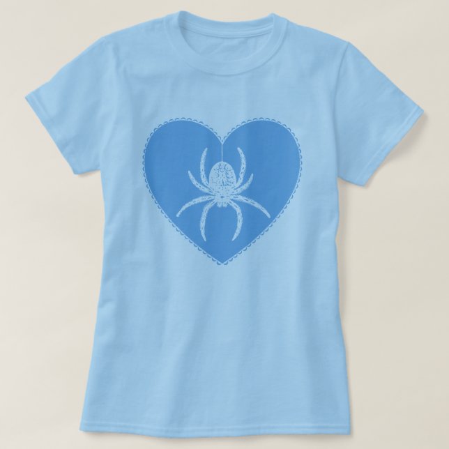 Camiseta Blue Spider Heart (Diseño del anverso)