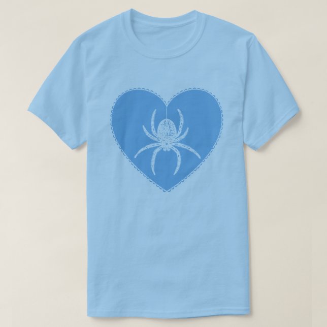 Camiseta Blue Spider Heart (Diseño del anverso)