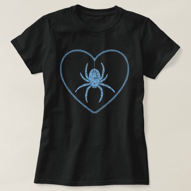 Camiseta Blue Spider Heart (Diseño del anverso)