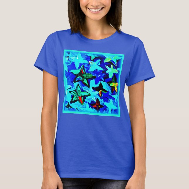 Camiseta Blue Starry Night Sky. ¡Hazte con una en Zazzle (Anverso)