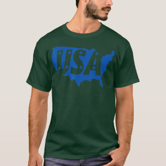 Camiseta Blue Stars Estados Unidos Map Love America Of
