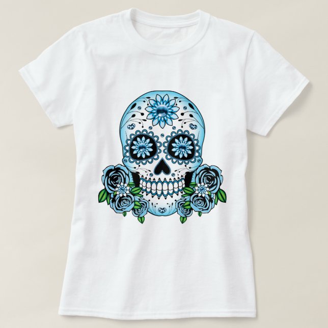 Camiseta Blue Sugar Skull (Diseño del anverso)
