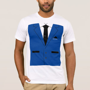 Camiseta Blue Suit con Tie Funny T-Shirt Custom Name Text