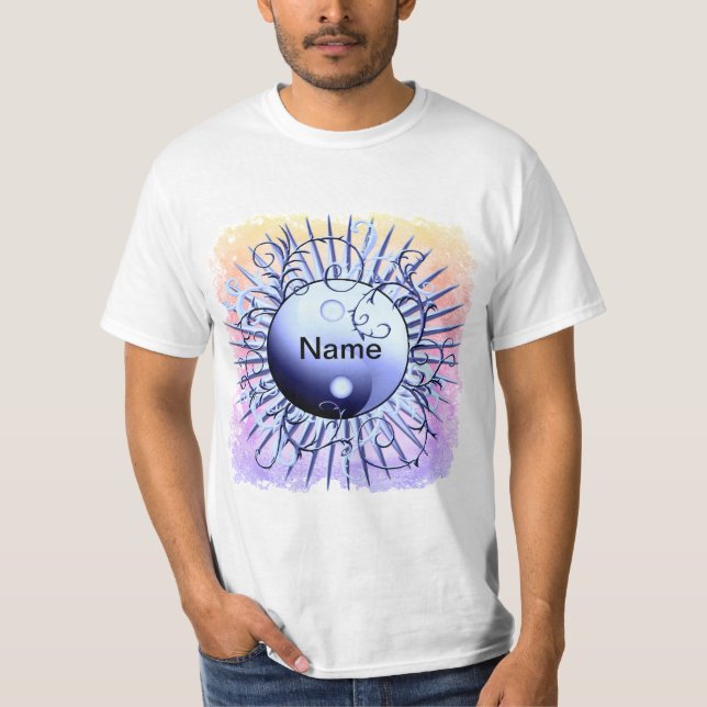 Camiseta Blue Swirl Yin Yang t-shirt (Anverso)