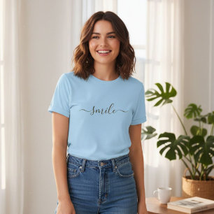 Camiseta Blue t-shirt with slogan, Basic t-shirt for women