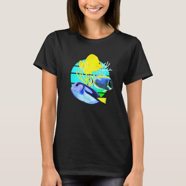 Camiseta Blue Tang Yellow Tangs Reef Fish Tank Saltwater Aq (Anverso)