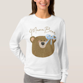 Camiseta Blue Teddy Bearly Wait Mama Bear Boy Baby Shower