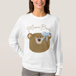 Camiseta Blue Teddy Bearly Wait Mama Bear Boy Baby Shower