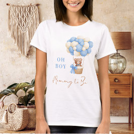 Camiseta Blue Teddy Oso Oh Boy Balloon Mami Para Ser Bebé