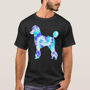 Camiseta Blue Tie Dye Poodle Perro Hippie Peace Animal Mens