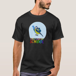 Camiseta Blue Titmouse Bird First Day of School First Grade