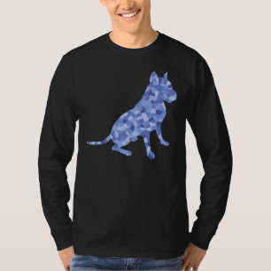 Camiseta Blue Tones Sitting Pit Bulldog Raza Scoop
